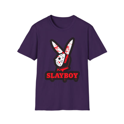 Slayboy Graphic Tee, Unisex Softstyle T-Shirt for Horror Fans, Cosplay Outfit, Halloween Costume, Casual Streetwear