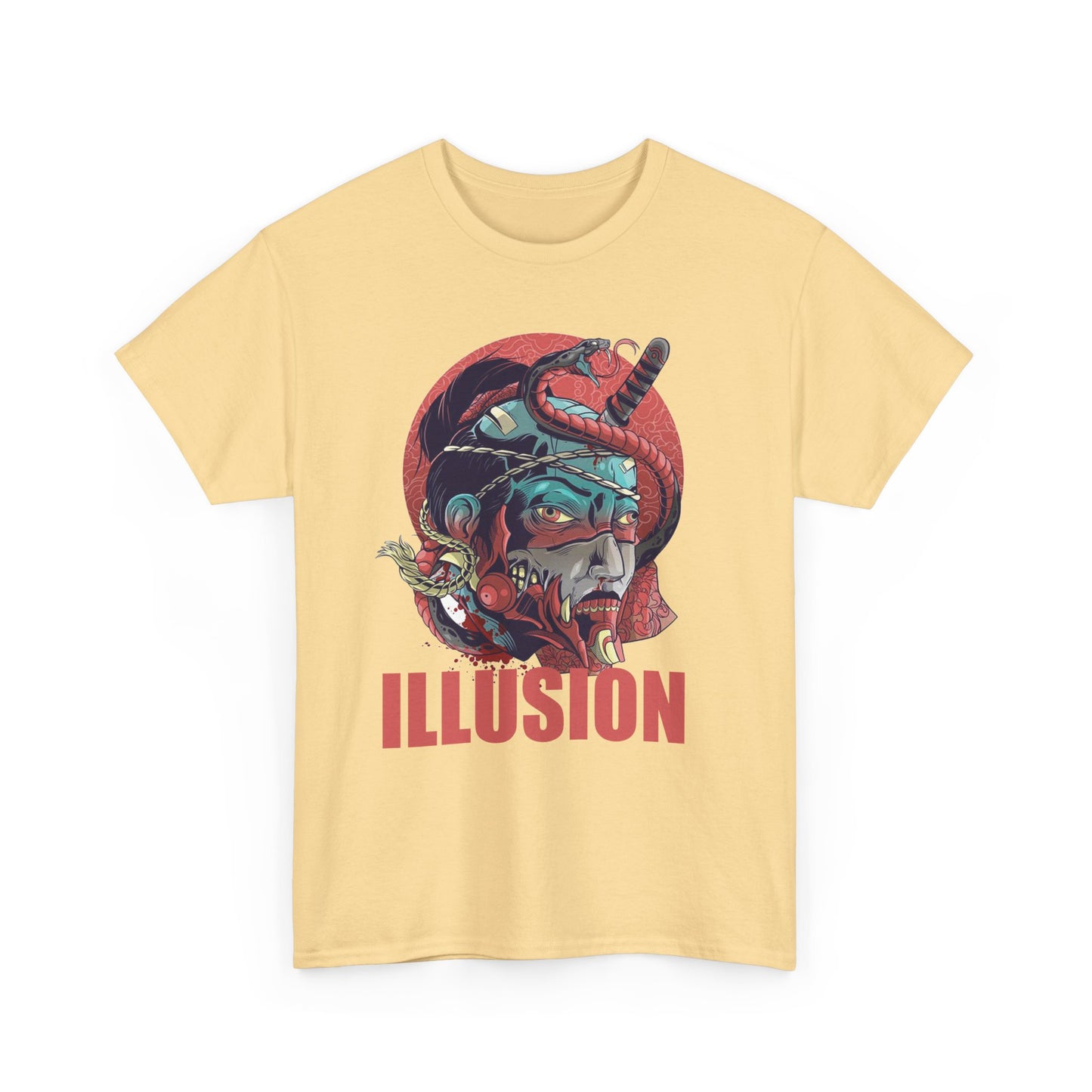 Artistic Unisex Heavy Cotton Tee - 'ILLUSION' Graphic Design