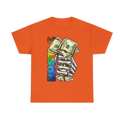 Unisex Heavy Cotton Tee - 'Hustle' Graphic Tee with Money Design