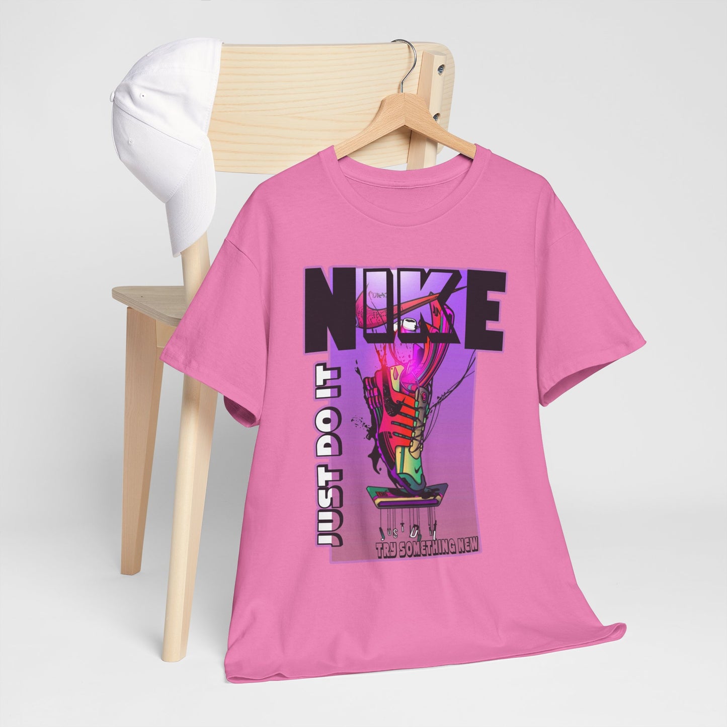 Vintage-Style Nike Unisex Heavy Cotton Tee - Just Do It Graphic Shirt