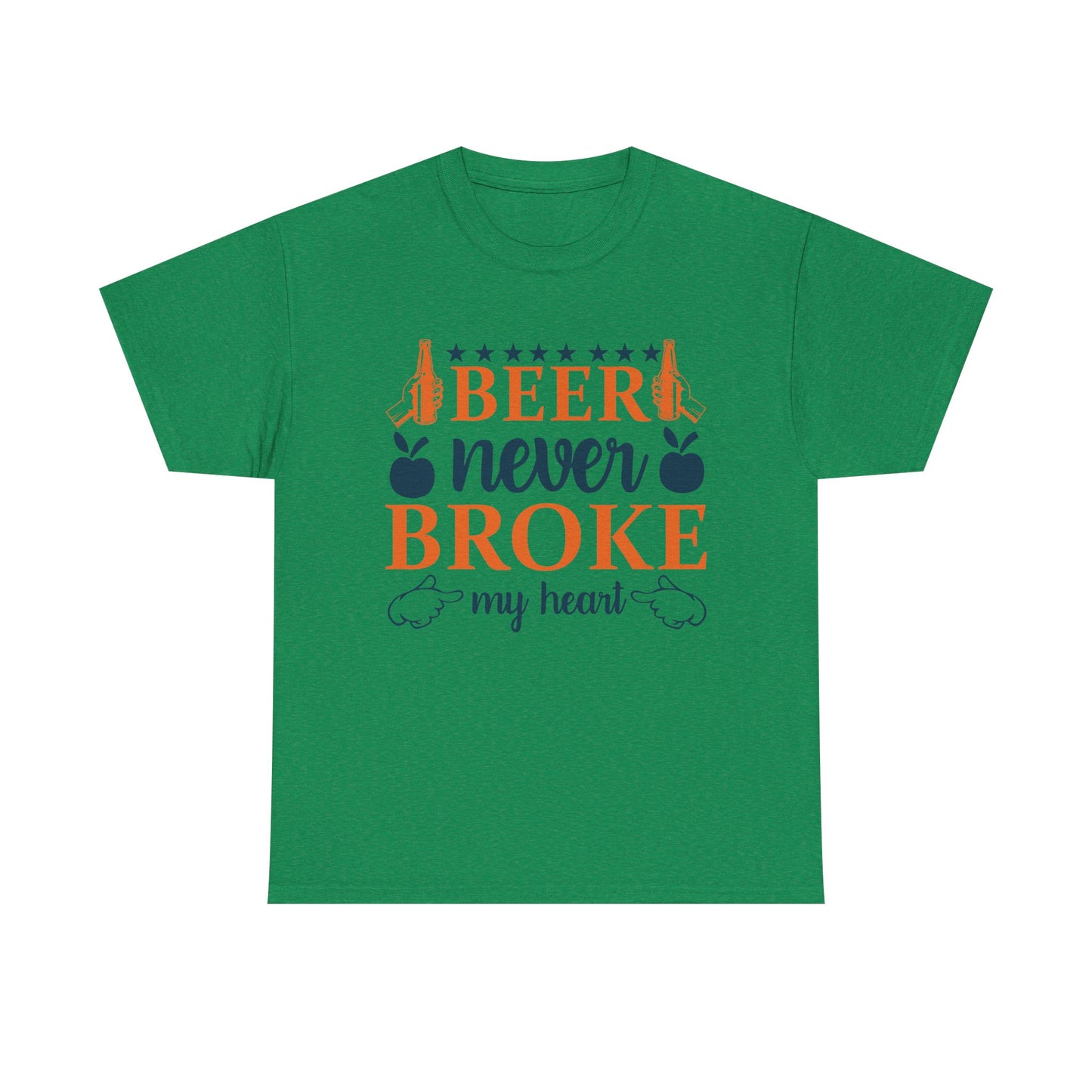 Beer Never Broke My Heart Tee, Funny Humor Shirt, Beer Lover Gift, Unisex Cotton T-Shirt, Party Apparel, Summer Fun