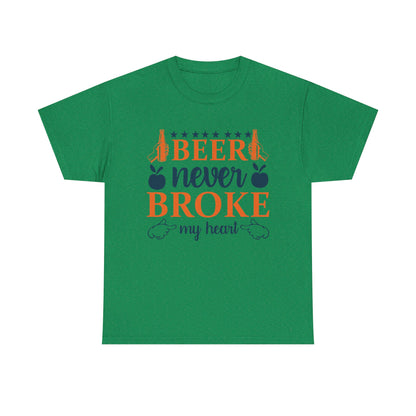Beer Never Broke My Heart Tee, Funny Humor Shirt, Beer Lover Gift, Unisex Cotton T-Shirt, Party Apparel, Summer Fun