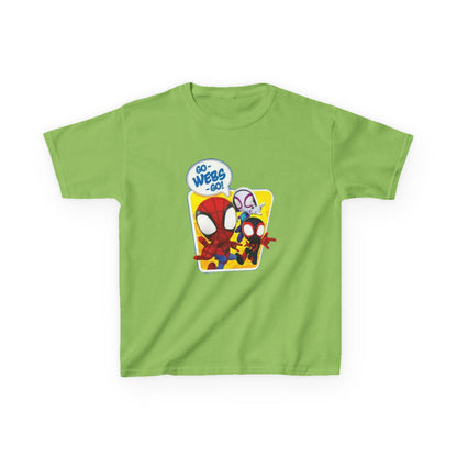 Spiderman Kids Heavy Cotton Tee - Playful Superhero Shirt for Young Fans