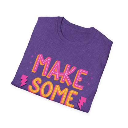 Make Some Noise Unisex Softstyle T-Shirt, Music Lovers Tee, Party Shirt, Gift for Friends, Festival Attire