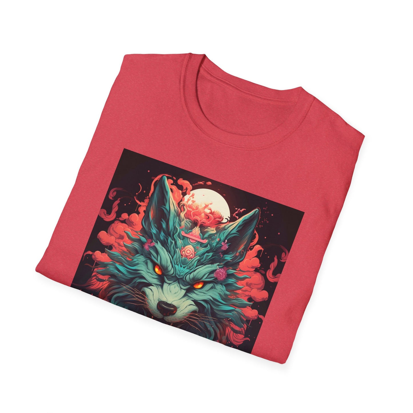 Mystical Wolf Unisex T-Shirt - Softstyle Tee, Graphic Tee, Animal Lover Gift, Unique Apparel, Nature-Inspired Clothing