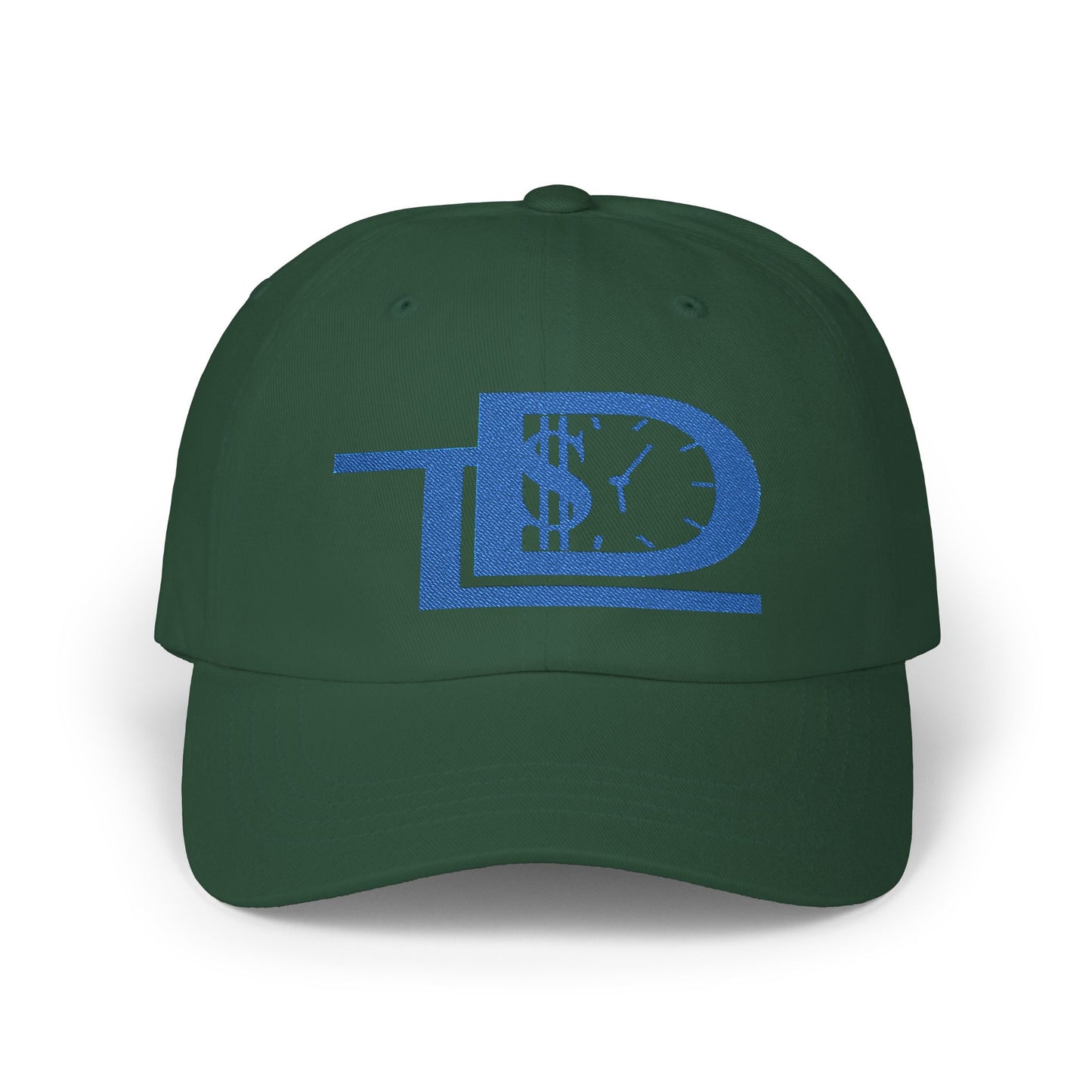 White Classic Dad Cap with Dollar Clock Design - Perfect for Gifting, Casual Outings, and Everyday Wear