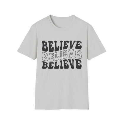 Believe Graphic Tee - Unisex Softstyle T-Shirt, Inspirational Shirt, Motivational Gift, Casual Wear, Everyday Style