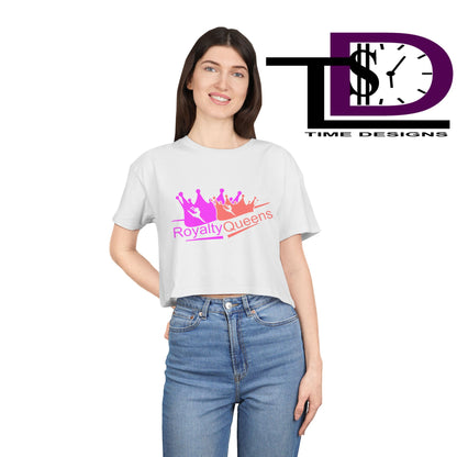 Royalty Queens Crop Tee - Stylish Women's Fashion for Birthdays, Festivals, Casual Wear, Gifts for Her, Trendy Outfit