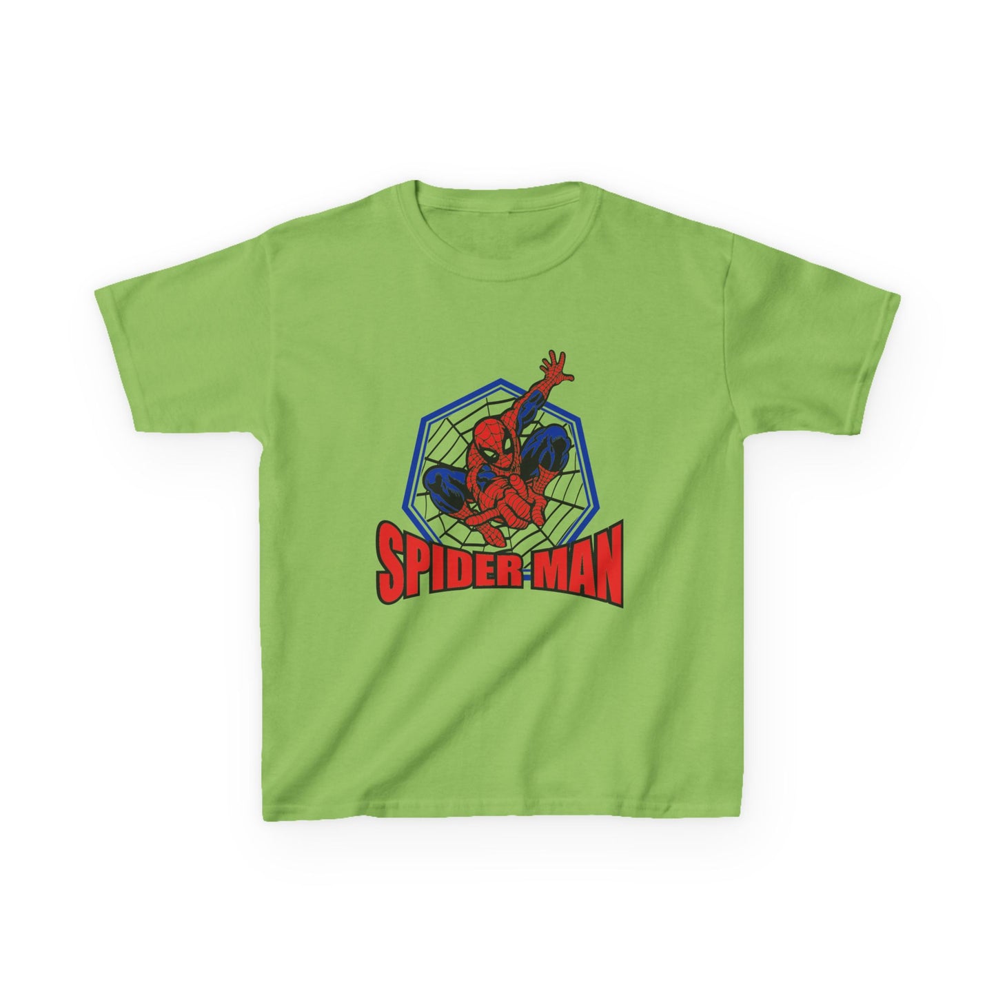 Kids Spider-Man Heavy Cotton Tee, Superhero Shirt, Marvel Tee for Boys, Birthday Gift, Comic-themed Apparel, Playwear