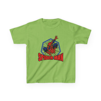 Kids Spider-Man Heavy Cotton Tee, Superhero Shirt, Marvel Tee for Boys, Birthday Gift, Comic-themed Apparel, Playwear