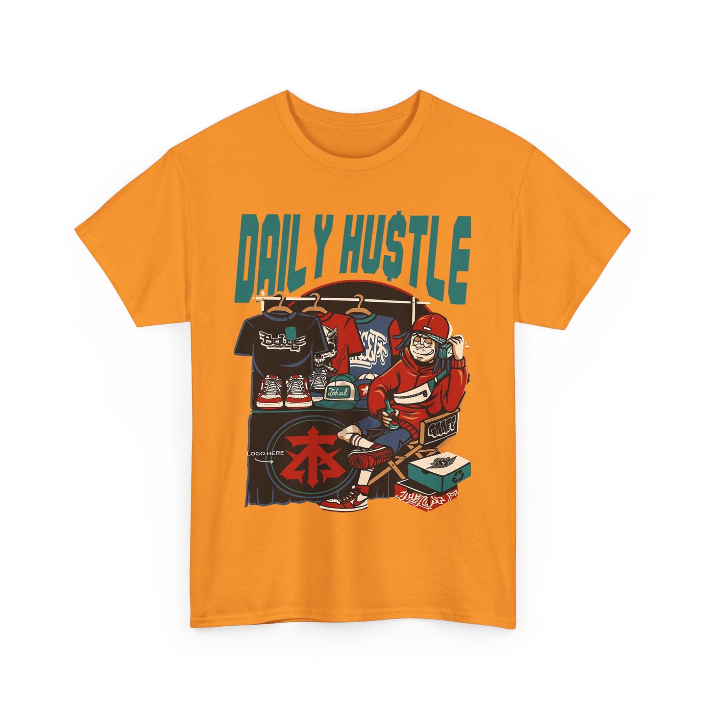 Daily Hustle Unisex Heavy Cotton Tee - Urban Streetwear for Creatives