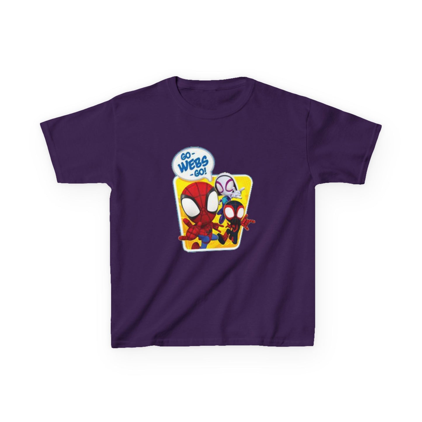 Spiderman Kids Heavy Cotton Tee - Playful Superhero Shirt for Young Fans