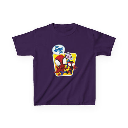 Spiderman Kids Heavy Cotton Tee - Playful Superhero Shirt for Young Fans