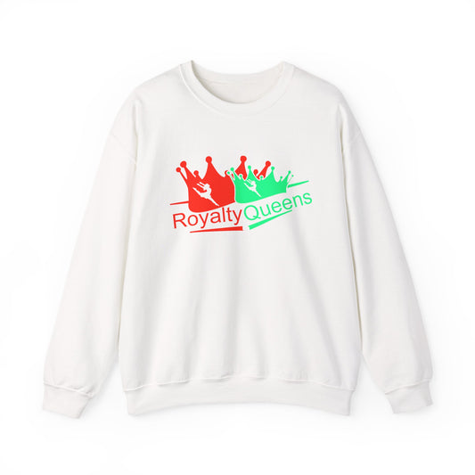 Royalty Queens Crewneck Sweatshirt — Red & Green Crown Graphic