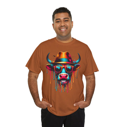 Cool Cow Graphic Unisex Heavy Cotton Tee - Fun Party T-Shirt