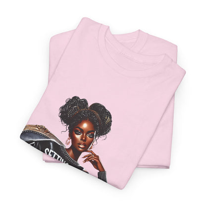 Motivational Tee - Setting Goals & Crushing Them - Unisex Heavy Cotton Shirt