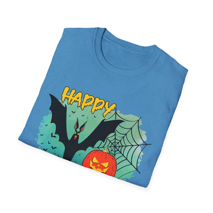 Happy Halloween Unisex Softstyle T-Shirt, Spooky Shirt, Halloween Tee, Fall Fashion, Trick or Treat Apparel