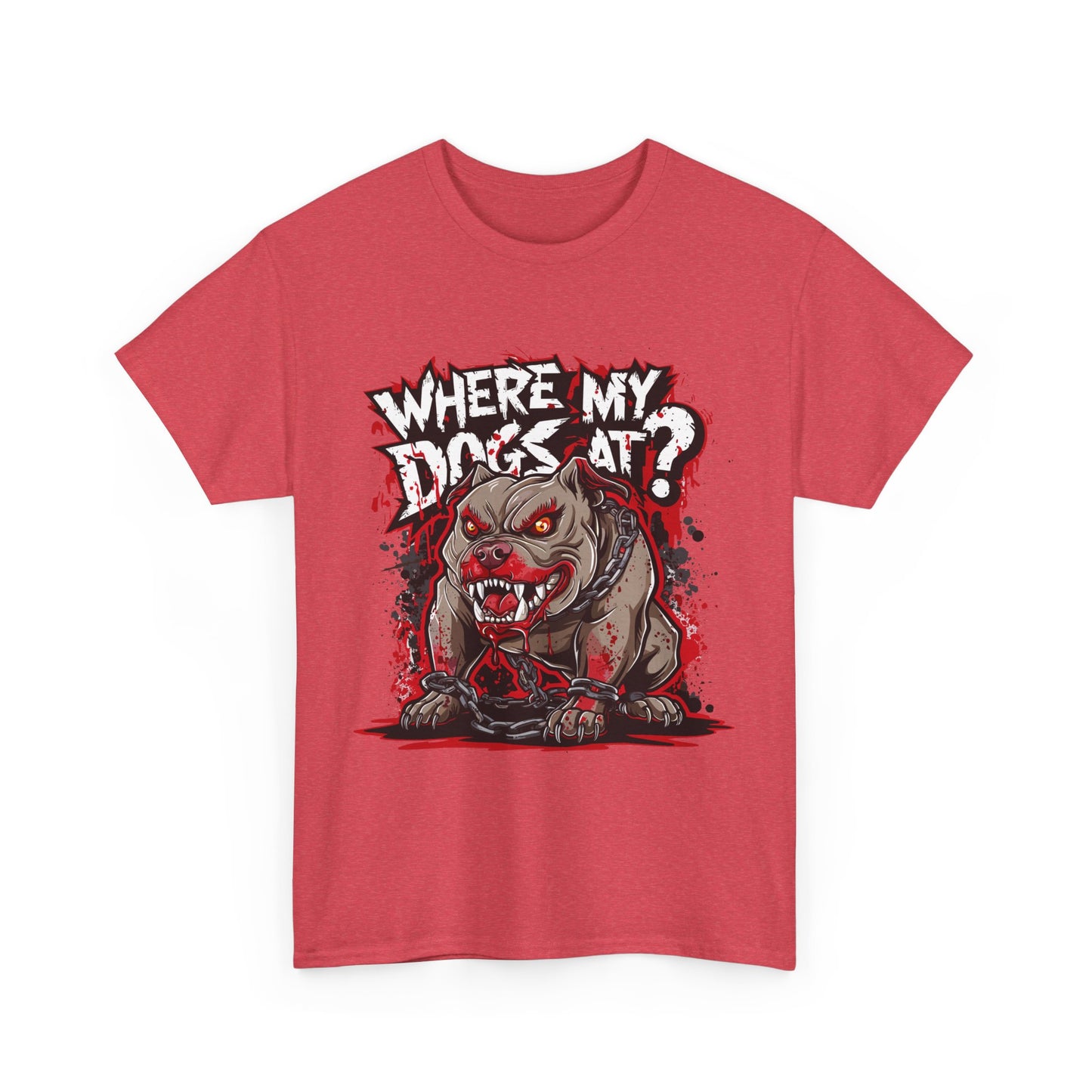 Unisex Graphic Tee - "Where My Dogs At?" Horror Style, Perfect for Halloween, Dog Lovers, Casual Wear