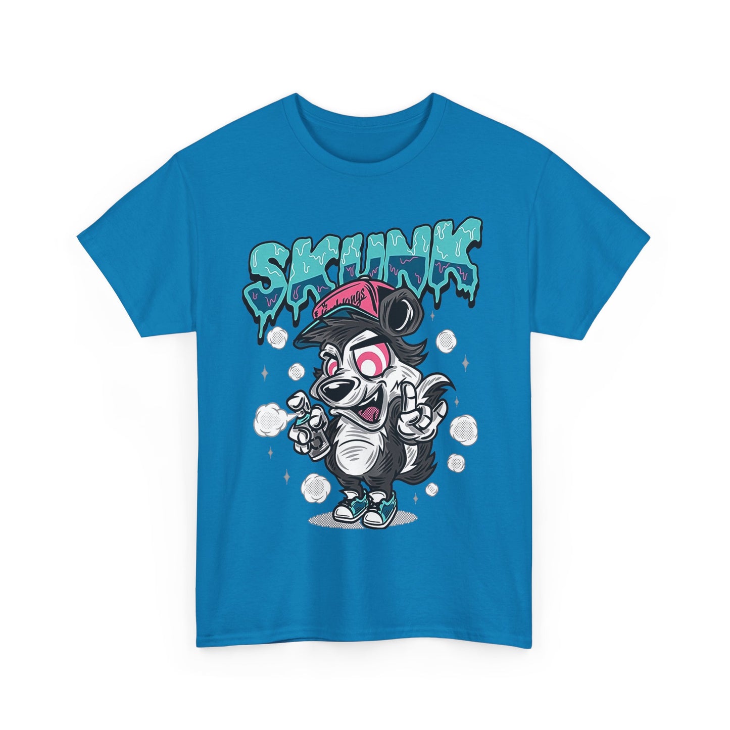 Cool Cartoon Graphic Tee - 'Skunk' Design, Unisex Heavy Cotton T-Shirt