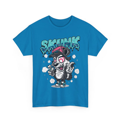 Cool Cartoon Graphic Tee - 'Skunk' Design, Unisex Heavy Cotton T-Shirt