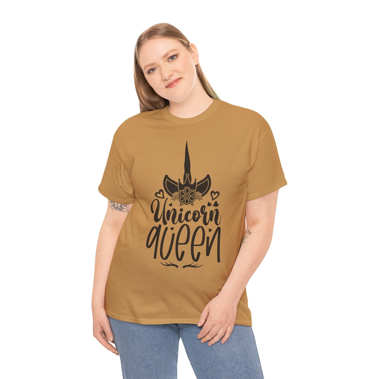 Unicorn Queen Unisex Heavy Cotton Tee - Fun and Playful Graphic T-Shirt for Unicorn Lovers