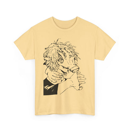 Emotional Unisex Heavy Cotton Tee - Minimalist Art Design