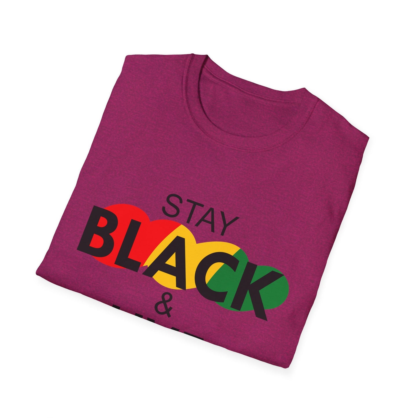 Unisex Softstyle T-Shirt: Stay Black & Live Tee for Activism, Streetwear, Casual Wear, Gifts for Culture Lovers, Statement Shirt