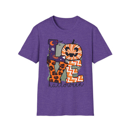 Halloween Love T-Shirt | Unisex Softstyle Tee for Fall | Spooky Season Apparel | Cute Halloween Shirt | Gift for Ghost Lovers
