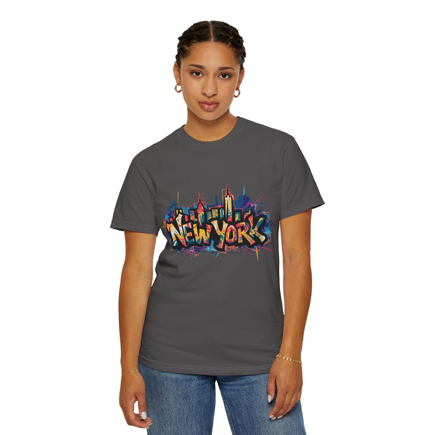 Colorful New York Graffiti T-Shirt, Streetwear Tee, City Vibe Shirt, Travel Souvenir Gift, Urban Fashion, Summer Outfit