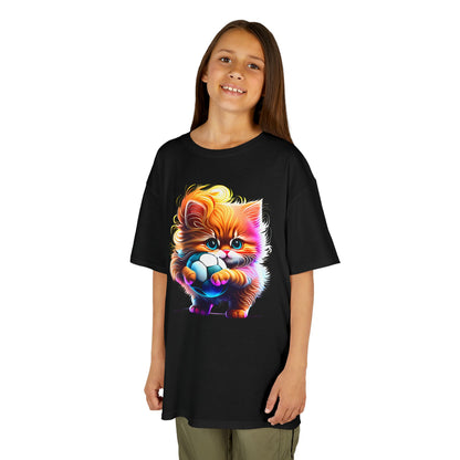 Colorful Kitten Kids Tee - Fun, Playful Cotton T-Shirt for Cat Lovers