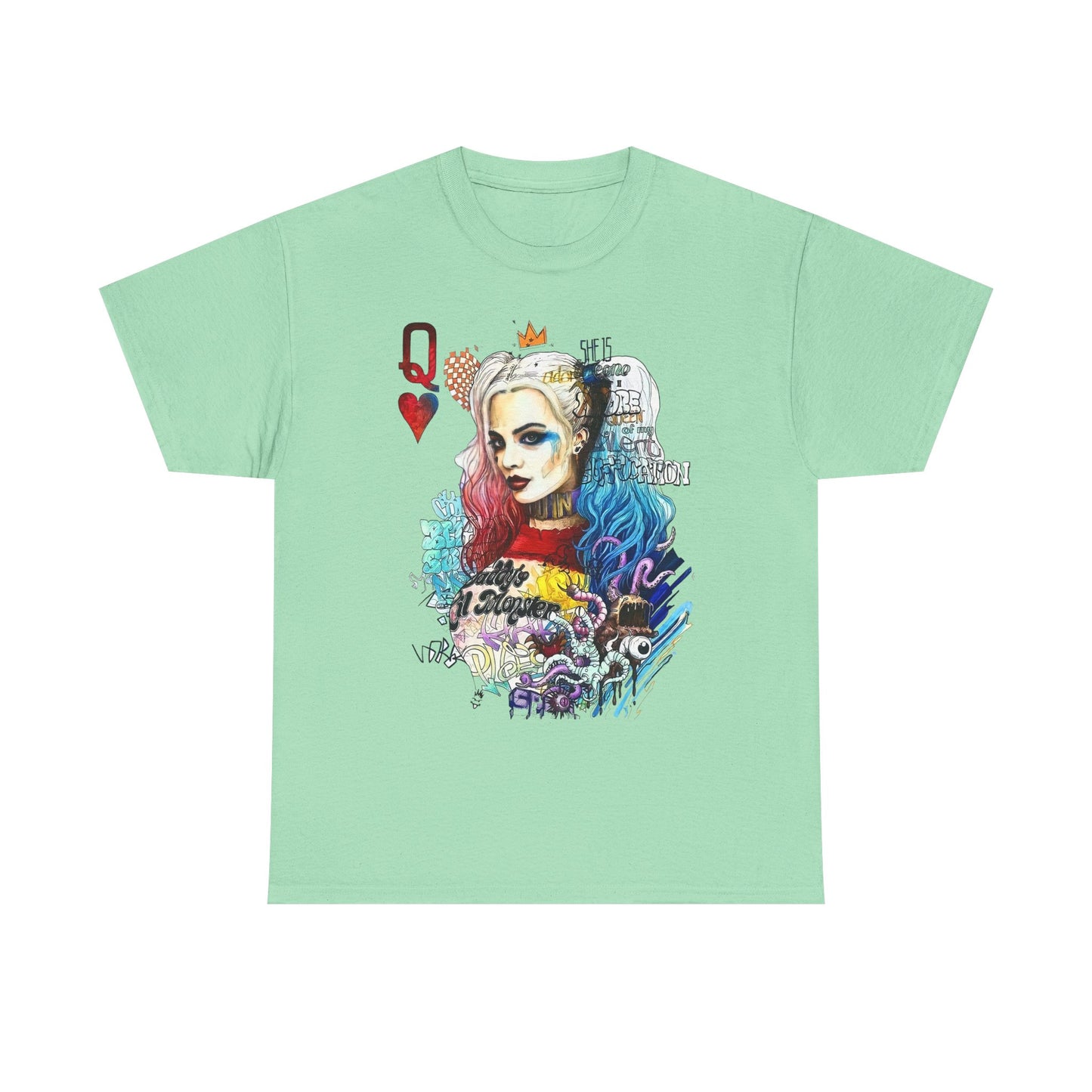 Harley Quinn Inspired Unisex Heavy Cotton Tee - Bold Graphic Design
