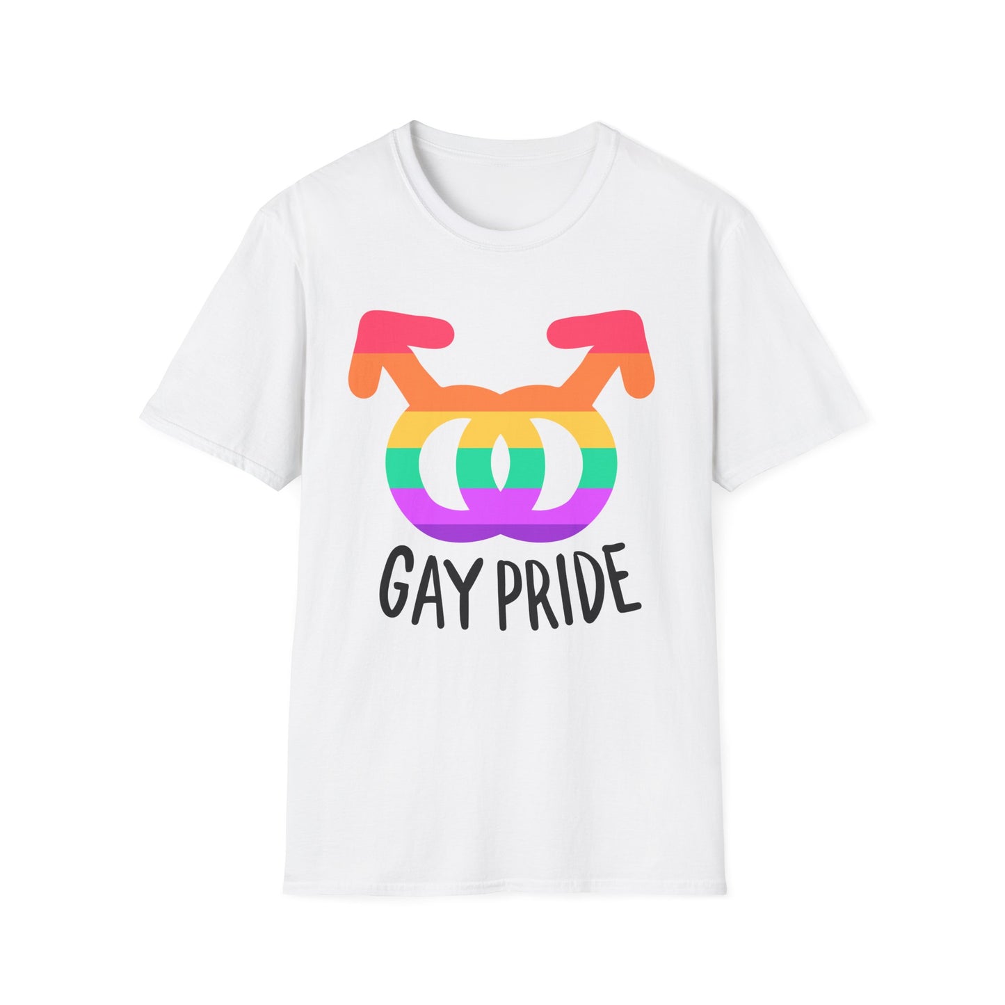 Gay Pride Unisex Softstyle T-Shirt | LGBTQ+ Pride Apparel, Festival Outfits, Gift for Allies, Rainbow Shirt