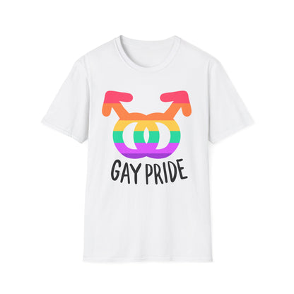 Gay Pride Unisex Softstyle T-Shirt | LGBTQ+ Pride Apparel, Festival Outfits, Gift for Allies, Rainbow Shirt