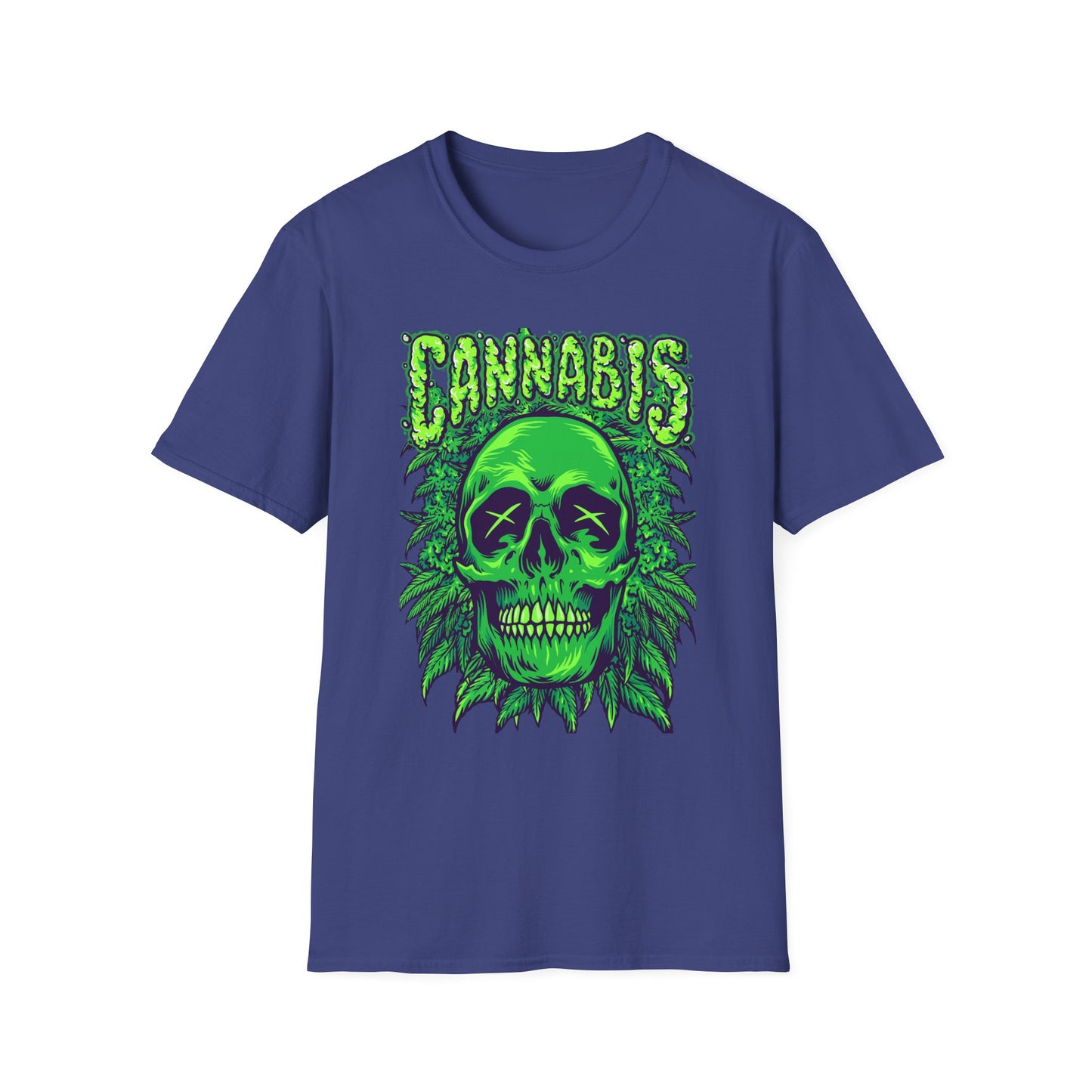 Green Skull Cannabis Unisex T-Shirt – Perfect for Stoner Culture and Everyday Wear