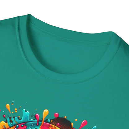 Colorful Drip Skull Unisex T-Shirt - Vibrant Graphic Tee for Art & Music Lovers