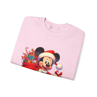 Christmas Mickey Crewneck Sweatshirt — Santa Mickey with Gifts Holiday Sweatshirt