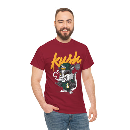 Street Style Unisex Heavy Cotton Tee - 'Kush Ville' Graphic Design