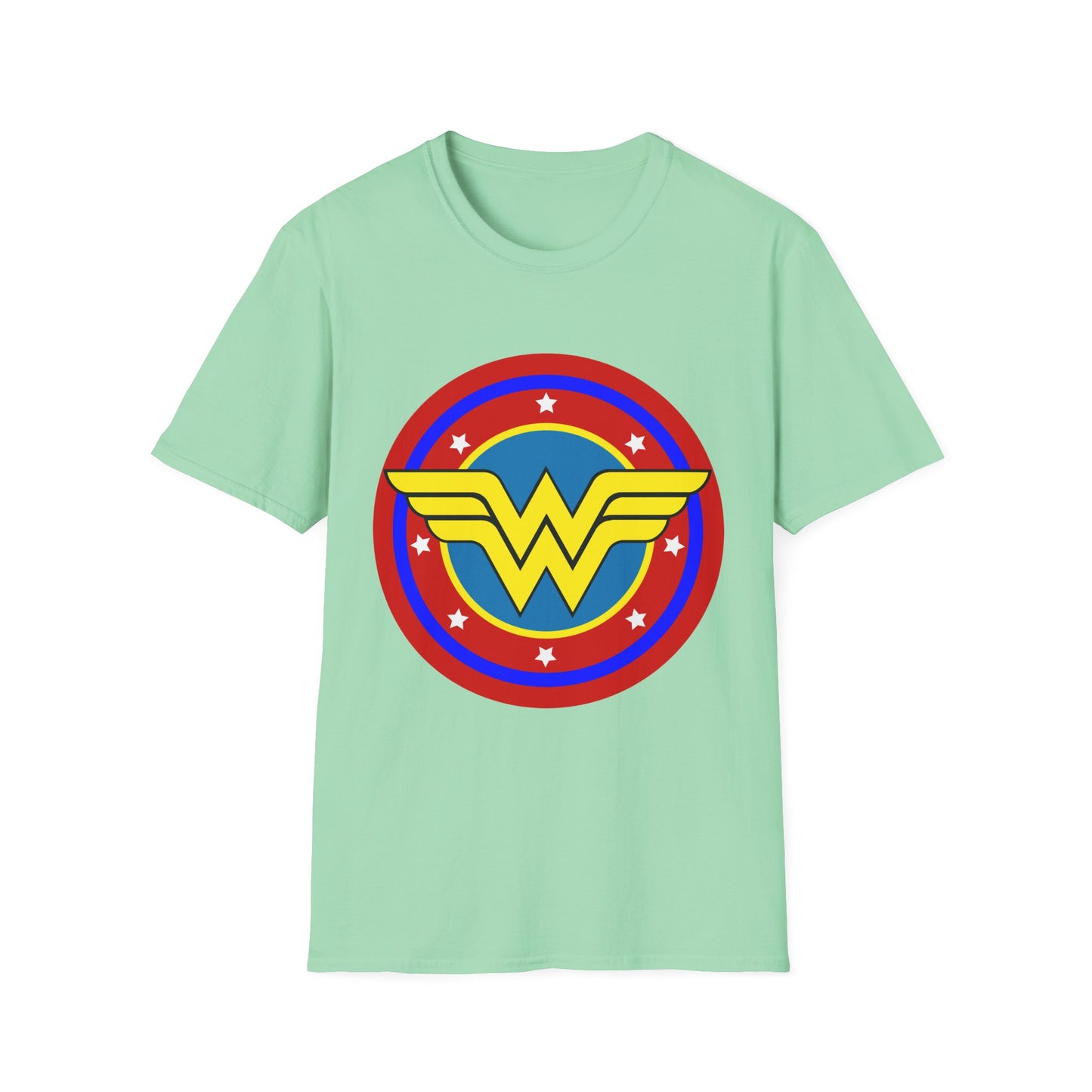 Wonder Woman Inspired Unisex Softstyle T-Shirt, Superhero Tee, Gift for Amazon Fans, Comic Con Outfit, Everyday Wear, Birthday Present