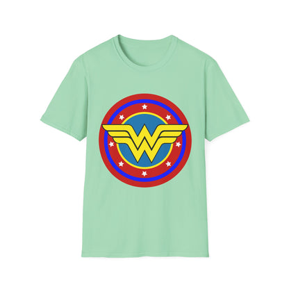 Wonder Woman Inspired Unisex Softstyle T-Shirt, Superhero Tee, Gift for Amazon Fans, Comic Con Outfit, Everyday Wear, Birthday Present