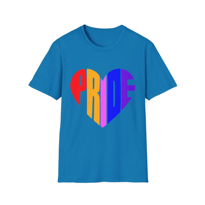 Pride Heart T-Shirt, LGBTQ Apparel, Unisex T-Shirt, Softstyle Tee, Gay Pride Shirt, Celebration Wear, Rainbow Love Tee