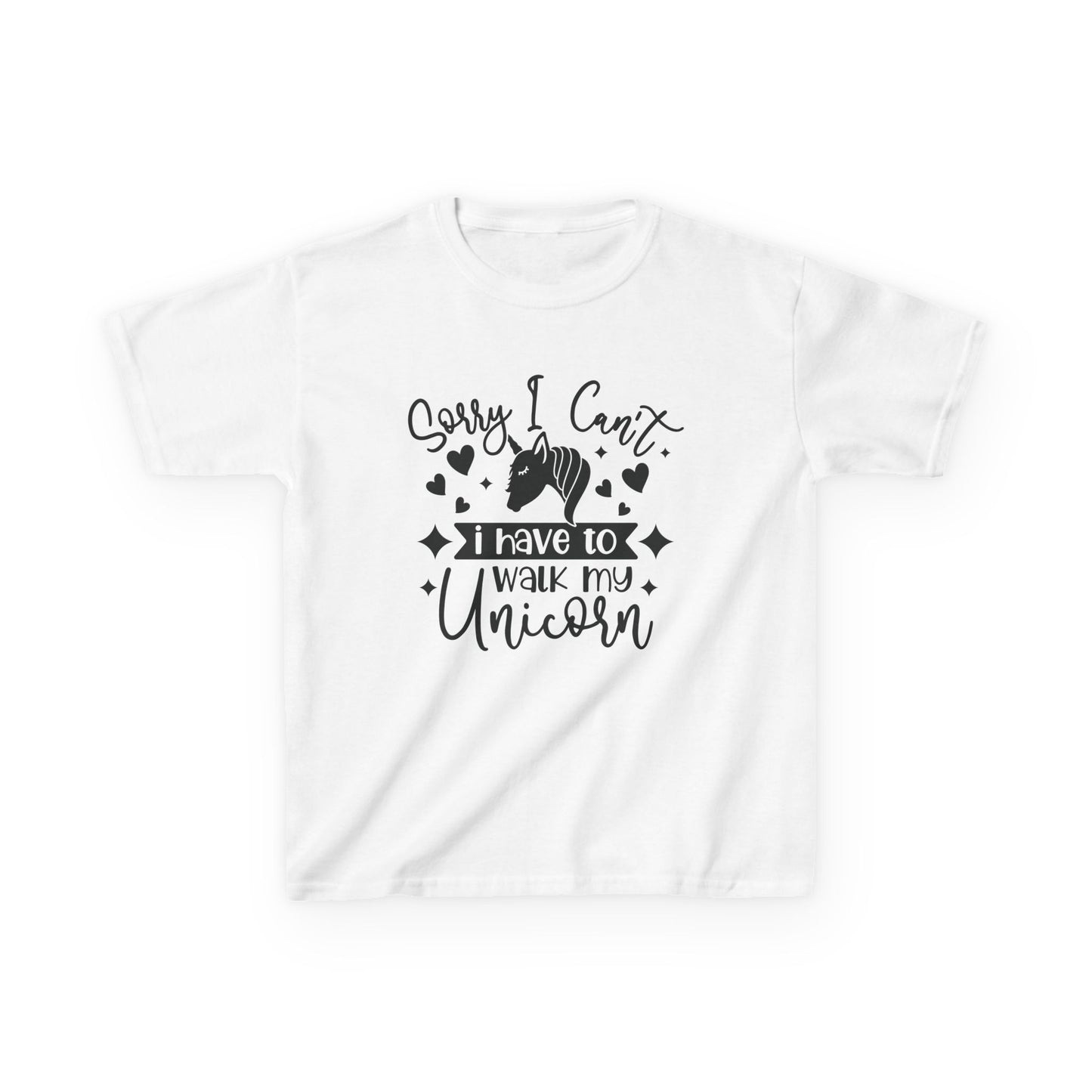 Funny Kids Unicorn Tee - "Sorry I Can't, I Have to Walk My Unicorn"