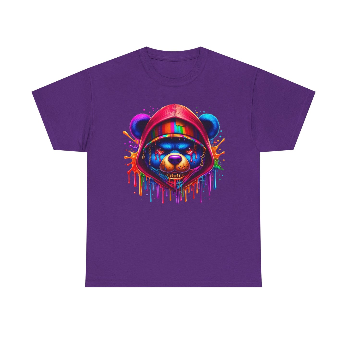 Colorful Graffiti Bear Unisex Heavy Cotton Tee