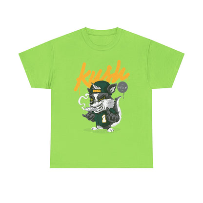 Street Style Unisex Heavy Cotton Tee - 'Kush Ville' Graphic Design