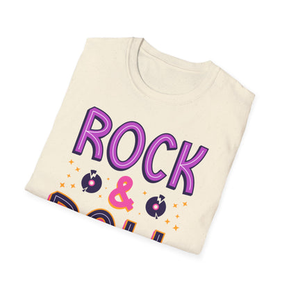 Rock & Roll Unisex Softstyle T-Shirt - Music Lovers Gift, Concert Apparel, Casual Wear, Festival Fashion, Fun Graphic Tee