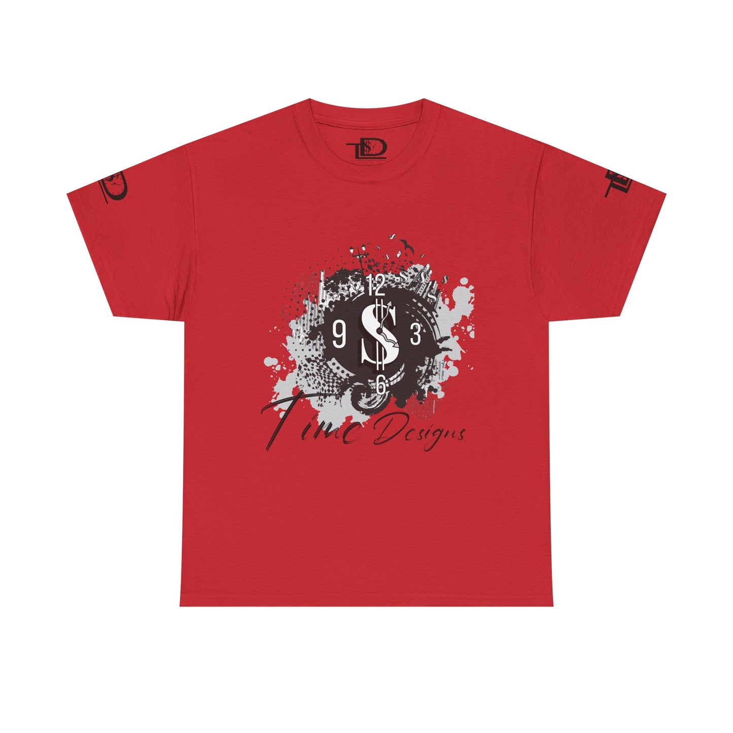 Unisex Heavy Cotton Tee - Time Designs Dollar Clock Graphic T-Shirt