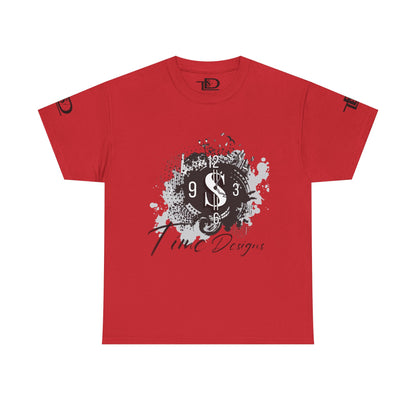 Unisex Heavy Cotton Tee - Time Designs Dollar Clock Graphic T-Shirt