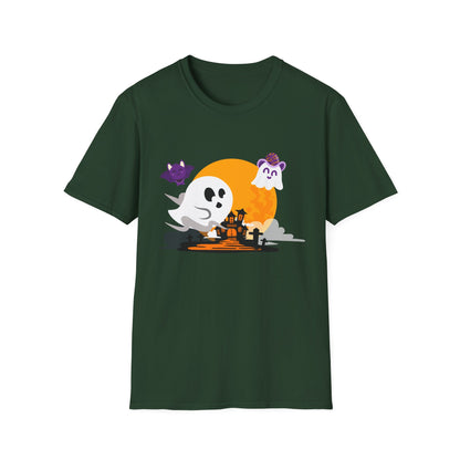 Halloween Ghost T-Shirt, Unisex Softstyle Tee, Spooky Season Shirt, Halloween Costume Top, Fall Festival Apparel