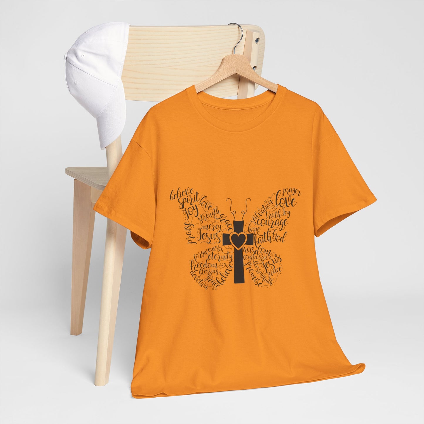 Inspirational Butterfly Unisex Heavy Cotton Tee - Love and Hope Design