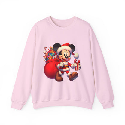 Christmas Mickey Crewneck Sweatshirt — Santa Mickey with Gifts Holiday Sweatshirt