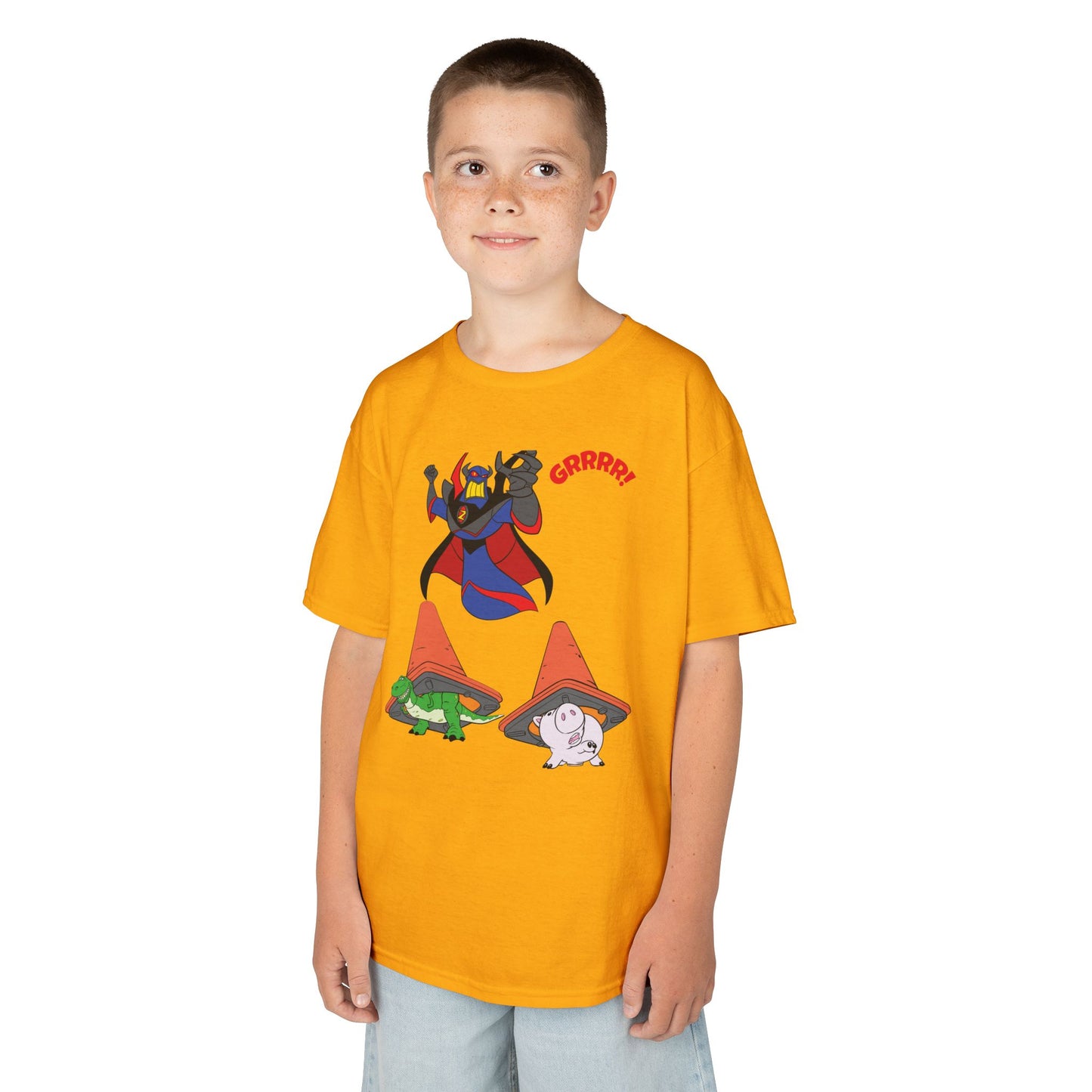 Kids Cartoon Battle Tee - Fun & Unique Grrr! Design